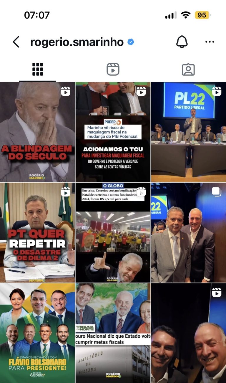 Print do Instagram do senador Rogério Marinho em 13/12/2025
